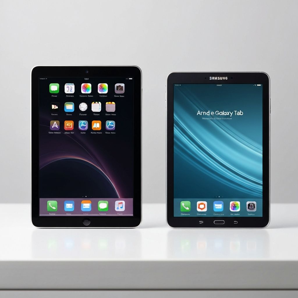 iPad and Samsung Galaxy Tab side by side