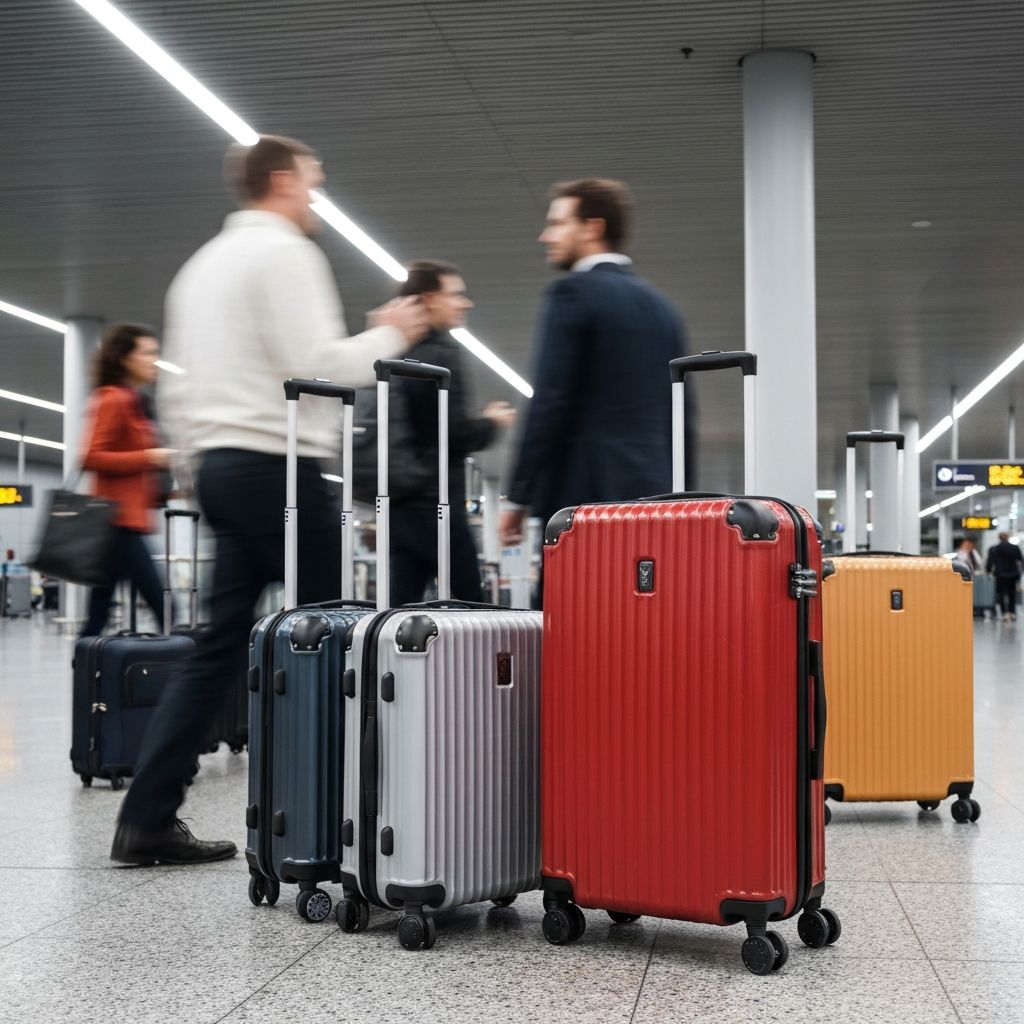 Quality luggage suitcases at airport