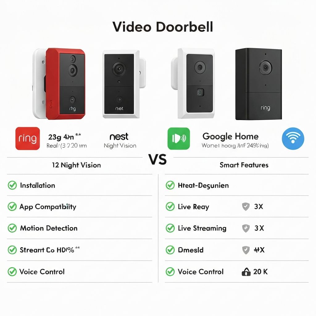 Ring and Nest doorbells side by side